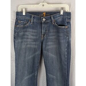 7 For All Mankind Womens Bootcut‎ Jeans Size 28 Medium Wash Blue Denim Squiggle